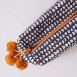 Graymarket Design Dot Navy Block Print Toiletry Bag