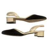*NWT Manolo Blahnik Raffro Leather & Raffia Pointed Toe Slingback 30mm Block Heel Pumps, Size 35