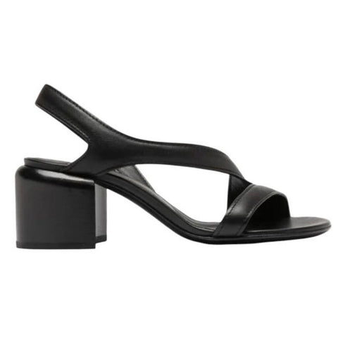 *Officine Creative Ethel 023 Padded Leather Cross Strap 2.5" Block Heel Slingback Sandals, Size 37