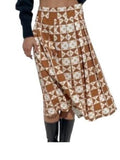 *NWT Lisa Says Gah Greta Bamboo Cotton Floral Quilt Pleated Side Zip Midi Skirt, Size S