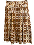 *NWT Lisa Says Gah Greta Bamboo Cotton Floral Quilt Pleated Side Zip Midi Skirt, Size S