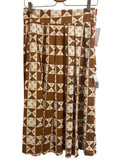 *NWT Lisa Says Gah Greta Bamboo Cotton Floral Quilt Pleated Side Zip Midi Skirt, Size S