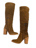 *Vince Camuto Melaya Suede Leather Over Knee Ankle Zipper 3.5" Block Heel Boots, Size 7