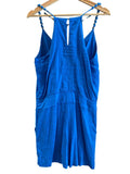 *Vix Paula Hermanny Nora Linen Blend Cami V-Neck Tie-Front Romper, Size L