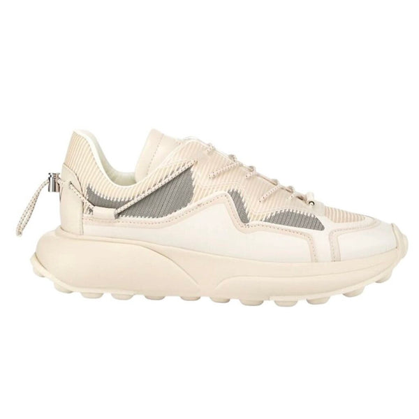 *Stuart Weitzman SW1 Leather & Mesh Bungee Lace-Up Low-Top Athletic Sneakers, Size 8.5