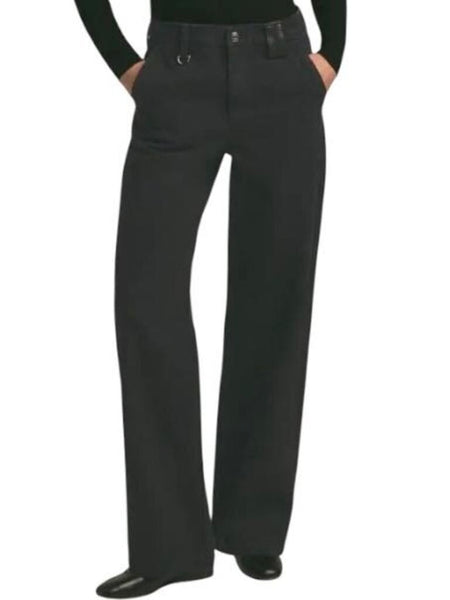*Favorite Daughter The Taylor Denim Faux Leather Trim Wide Leg Trousers Pants, Size 29 (8)