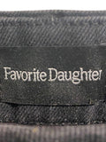 *Favorite Daughter The Taylor Denim Faux Leather Trim Wide Leg Trousers Pants, Size 29 (8)