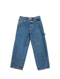 *Tibi Spring Denim Slouchy Carpenter Cargo Cropped Jeans, Size 27 (4)