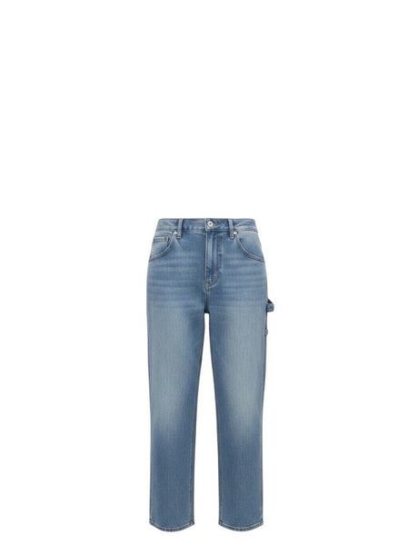 *Tibi Spring Denim Slouchy Carpenter Cargo Cropped Jeans, Size 27 (4)