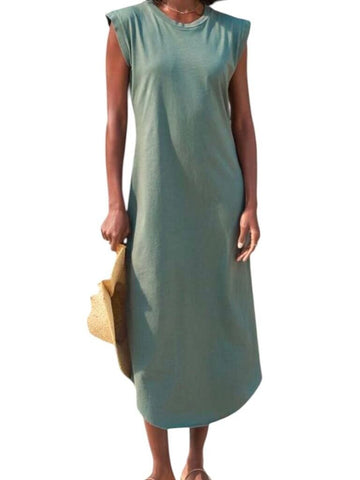 *Frank & Eileen Cory Vintage Cotton Jersey Knit Muscle Tee Crew Neck Maxi Dress, Size M