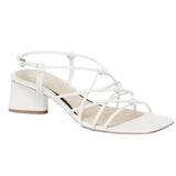 *Paige Gianna Leather Strappy Knotted Slingback 2" Block Heel Sandals, Size 8