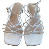*Paige Gianna Leather Strappy Knotted Slingback 2" Block Heel Sandals, Size 8