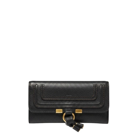 ^Chloe Marcie Portefeuille Leather Contrast Stitching Tri-Fold Continental Wallet w/Box
