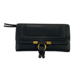 *Chloe Marcie Portefeuille Leather Contrast Stitching Tri-Fold Continental Wallet w/Box