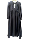 *NWT Joie Kaz Silk Long Sleeve V-Neck Pleated Empire Waist Midi Dress, Size XXS