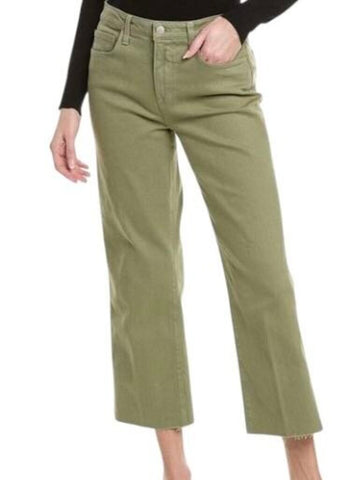 *L'Agence Wanda High Rise Five Pocket Zip Closure Wide-Leg Cropped Raw Hem Jeans, Size 27 (4)