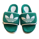 *NWT Gucci x Adidas GG Logo Cotton Terry Velcro Platform Slide Sandals w/Box, Size 37