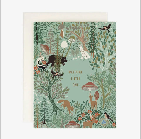 Amy Heitman Welcome Little One Woodland Baby Notecard