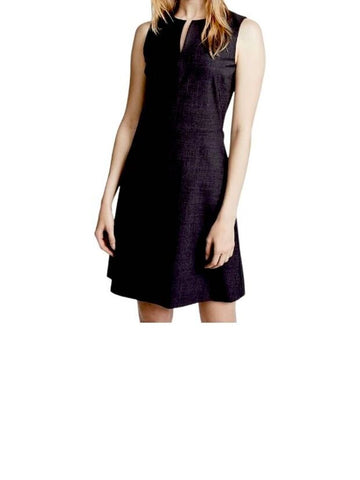 *Theory Myani Stretch Wool Sleeveless Round Split Neck Fit Flare Dress, Size 12