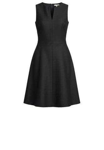 *Theory Myani Stretch Wool Sleeveless Round Split Neck Fit Flare Dress, Size 12