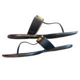 *Gucci Lifford Double GG Marmont Logo Leather T-Strap Thong Flat Sandals w/Box, Size 40