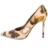 *Givenchy Lia Printed Leather Butterflies Pointed Toe 10cm Stiletto Heel Pump, Size 39.5