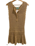 *Melissa Odabash Rosie Crochet Open Knit Sleeveless Button-Neck Drop Waist Cover Up Mini Dress, Size M