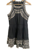 *Sea NY Amina Embroidery Tank Slub Cotton Sleeveless Square Neck Mini Dress, Size S