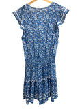 *Poupette St. Barth Anais Floral Flutter Sleeve V-Neck Lace Front Mini Dress, Size S