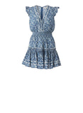 *Poupette St. Barth Anais Floral Flutter Sleeve V-Neck Lace Front Mini Dress, Size S