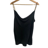 *L'Agence Jasmina Satin Chain Straps Draped Scoop Cami Tank Top, Size M