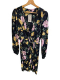 *NWT The Kooples Garden Of Eden Floral Long Sleeve Surplice Faux Wrap Mini Dress, Size 2