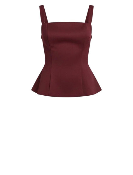 *NWT Reformation Tavian Twill Square Neck Cami Open Back Peplum Top, Size 2