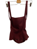 *NWT Reformation Tavian Twill Square Neck Cami Open Back Peplum Top, Size 2