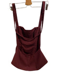 *NWT Reformation Tavian Twill Square Neck Cami Open Back Peplum Top, Size 2