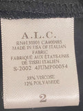 *A.L.C. Shiva Crepe Puff Sleeve Hook Eye Split Neck Belted Wide Leg Cropped Jumpsuit, Size 2