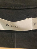 *A.L.C. Shiva Crepe Puff Sleeve Hook Eye Split Neck Belted Wide Leg Cropped Jumpsuit, Size 2