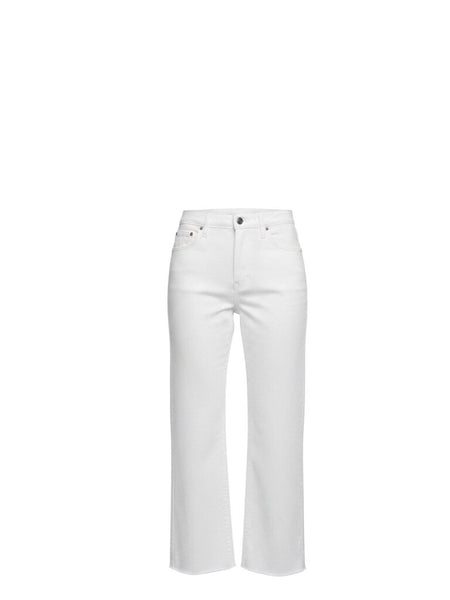 ^ASKK NY Twill High-Rise Wide-Leg Full-Length Trousers Pants, Size 27 (4)