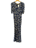 *NWT Rails Zariah Crepe Floral Ruched Short Sleeve V-Neck A-Line Midi Dress, Size S
