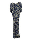 *NWT Rails Zariah Crepe Floral Ruched Short Sleeve V-Neck A-Line Midi Dress, Size S