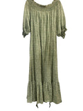 *Doen Isidore Cotton Blend Floral Puff Sleeve Smocked On/Off Shoulder Belted Midi Dress, Size M