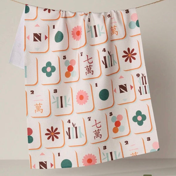 Geometry Cypress Tile Toss Tea Towel