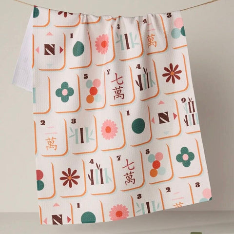 Geometry Cypress Tile Toss Tea Towel
