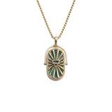*Awe Inspired Earth Element Spinner Amulet Malachite 14K Gold Vermeil 16"-18" Necklace
