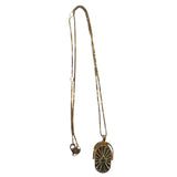 *Awe Inspired Earth Element Spinner Amulet Malachite 14K Gold Vermeil 16"-18" Necklace