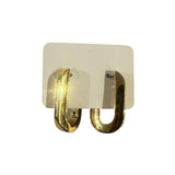*Jenny Bird U-Link Gold Plated Steel Hinge Huggie Earrings w/BOX