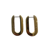 *Jenny Bird U-Link Gold Plated Steel Hinge Huggie Earrings w/BOX