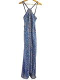 *DVF Lilita Silk Leaf Sleeveless Halterneck Multiway Strap Maxi Tent Dress, Size 4