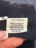 *Ulla Johnson Seraphina Silk Metallic Batik Blouson Sleeve Tie Split Neck Elastic Waist Midi Dress, Size 6