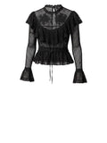 *NWT Zimmermann Resort Castile Crochet Motif Cotton Long Sleeve Peplum Top, Size Z1=US 6